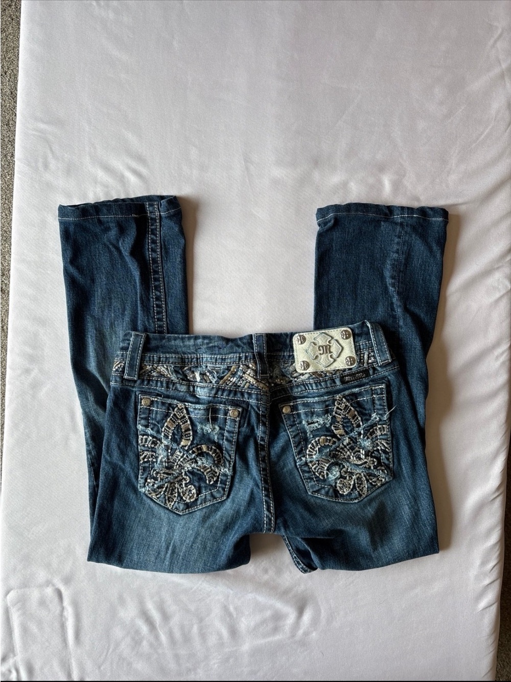 Miss Me Medium Blue Bootcut Jeans with Embellished Pocket - Picture 8 of 8